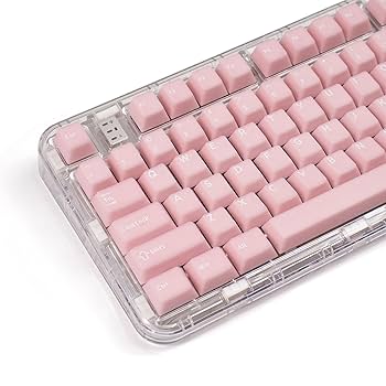 Amazon | 162キー ピンク 半透明キーキャップセット PBT ダブル